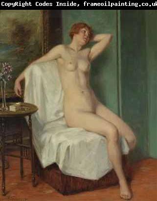 Victor Schivert Female Nude Sitting